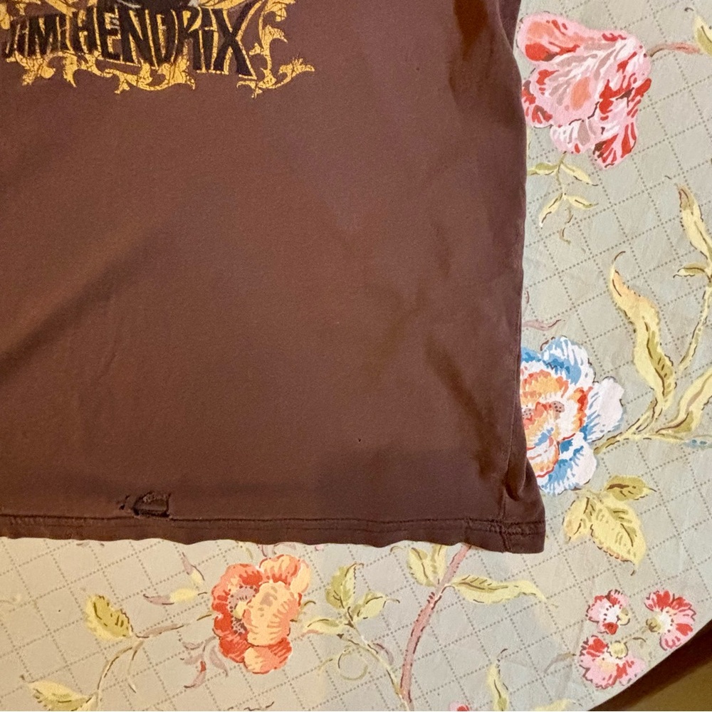 Jimi Hendrix 🎸 Vintage Short Sleeve Brown & Gold Graphic Tee Size Medium 🎸 - Picture 11 of 16